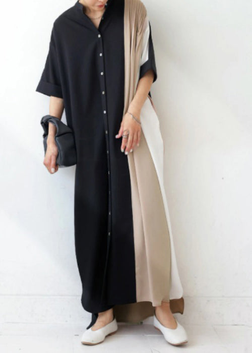 Unique Mixed Color Oversized Patchwork Cotton Holiday Dress Summer