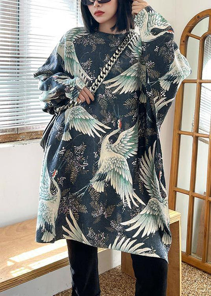 Unique O Neck Spring Blouses For Women Tutorials Crane Design Tops - SooLinen