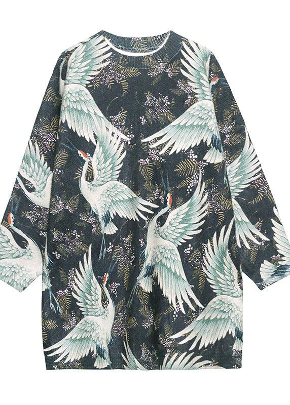 Unique O Neck Spring Blouses For Women Tutorials Crane Design Tops - SooLinen