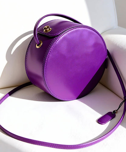 Unique Purple Rotundity Solid Durable Leather Crossbody Bag