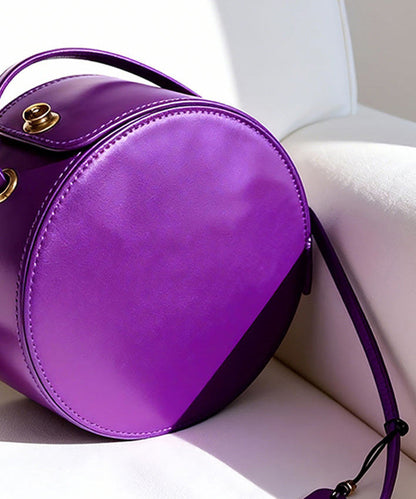 Unique Purple Rotundity Solid Durable Leather Crossbody Bag