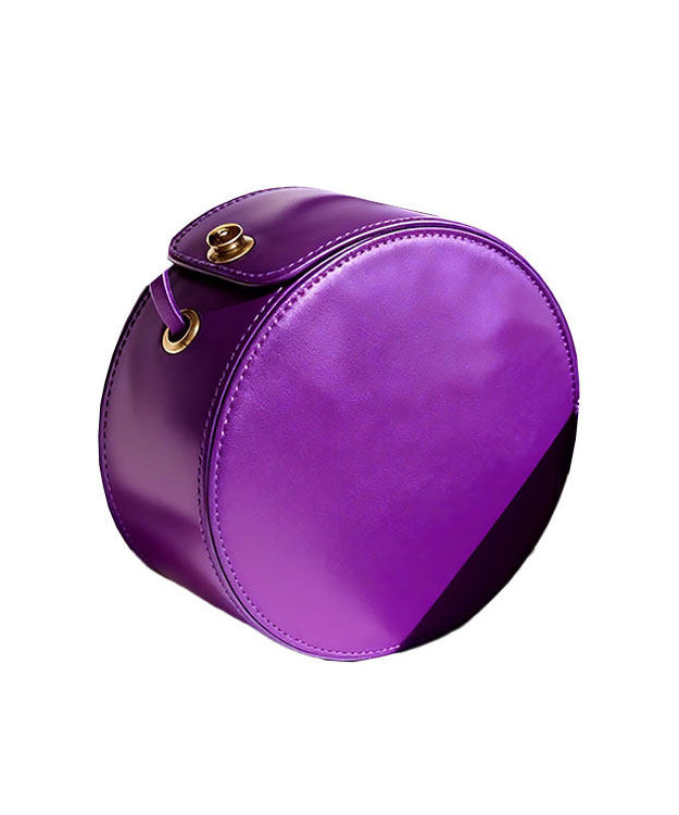 Unique Purple Rotundity Solid Durable Leather Crossbody Bag