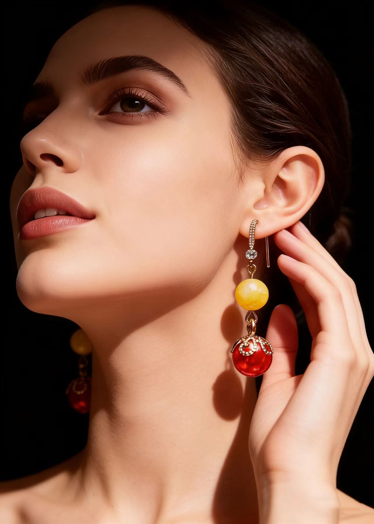 Unique Red Pearl Boutique Beeswax Drop Earrings