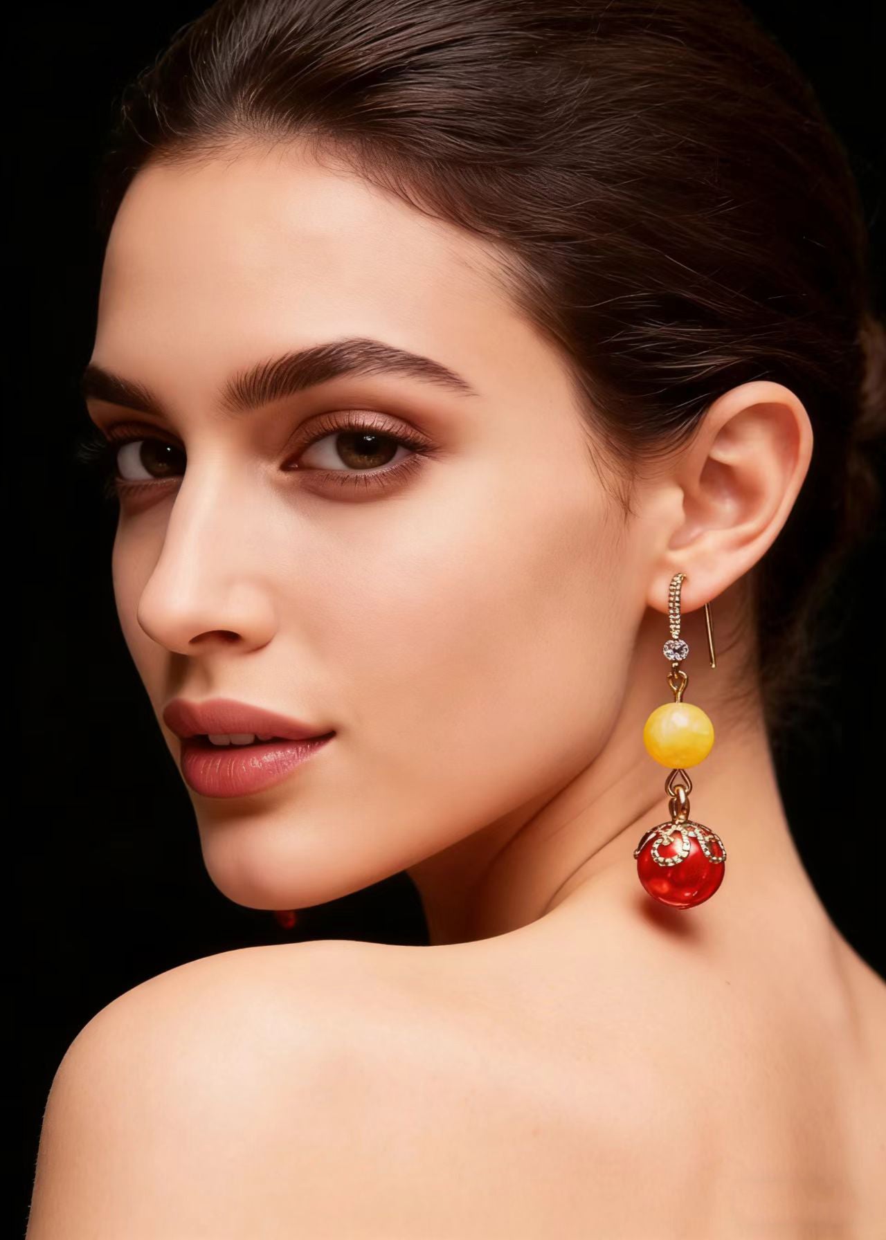 Unique Red Pearl Boutique Beeswax Drop Earrings
