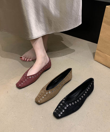 Unique Rivet Flat Shoes For Women Green Faux Leather