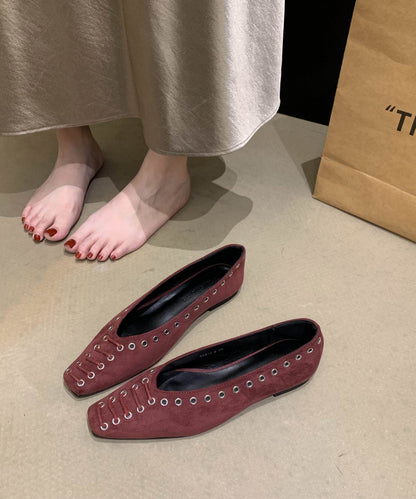 Unique Rivet Flat Shoes For Women Green Faux Leather