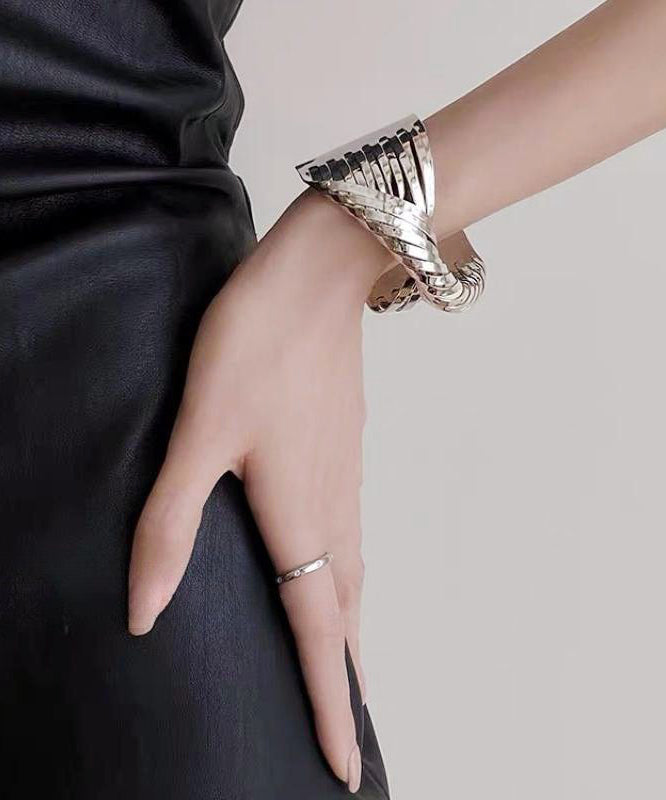 Unique Silk Stainless Steel Cross Wrap Around Cuff