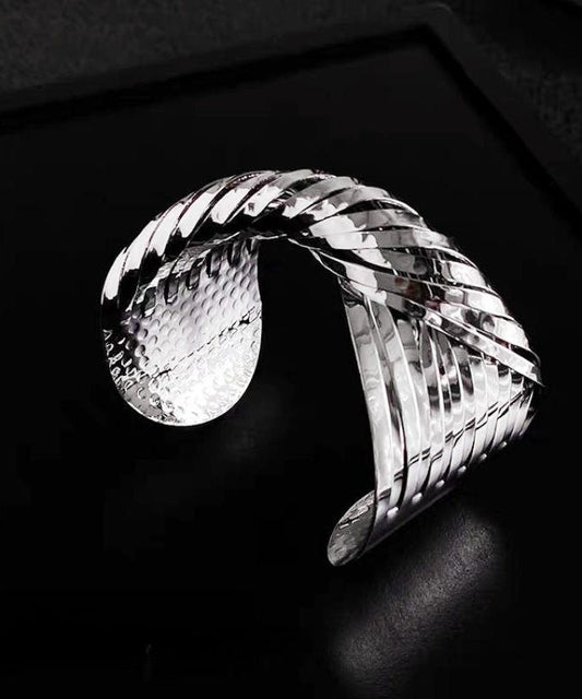 Unique Silk Stainless Steel Cross Wrap Around Cuff
