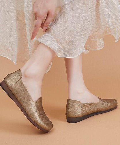 Unique Silvery Flat Feet Shoes Faux Leather