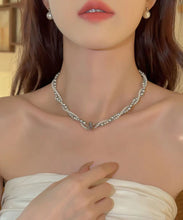 Load image into Gallery viewer, Unique Stainless Steel Double Layer Pearl Graduated Bead Necklace