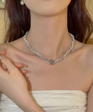 Load image into Gallery viewer, Unique Stainless Steel Double Layer Pearl Graduated Bead Necklace