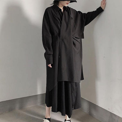 Unique Stand Collar Hollow Out Spring Quilting Clothes Pattern Black Maxi Dresses - SooLinen