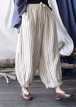Load image into Gallery viewer, Unique Striped Pockets Tie Waist Harem Pants Summer