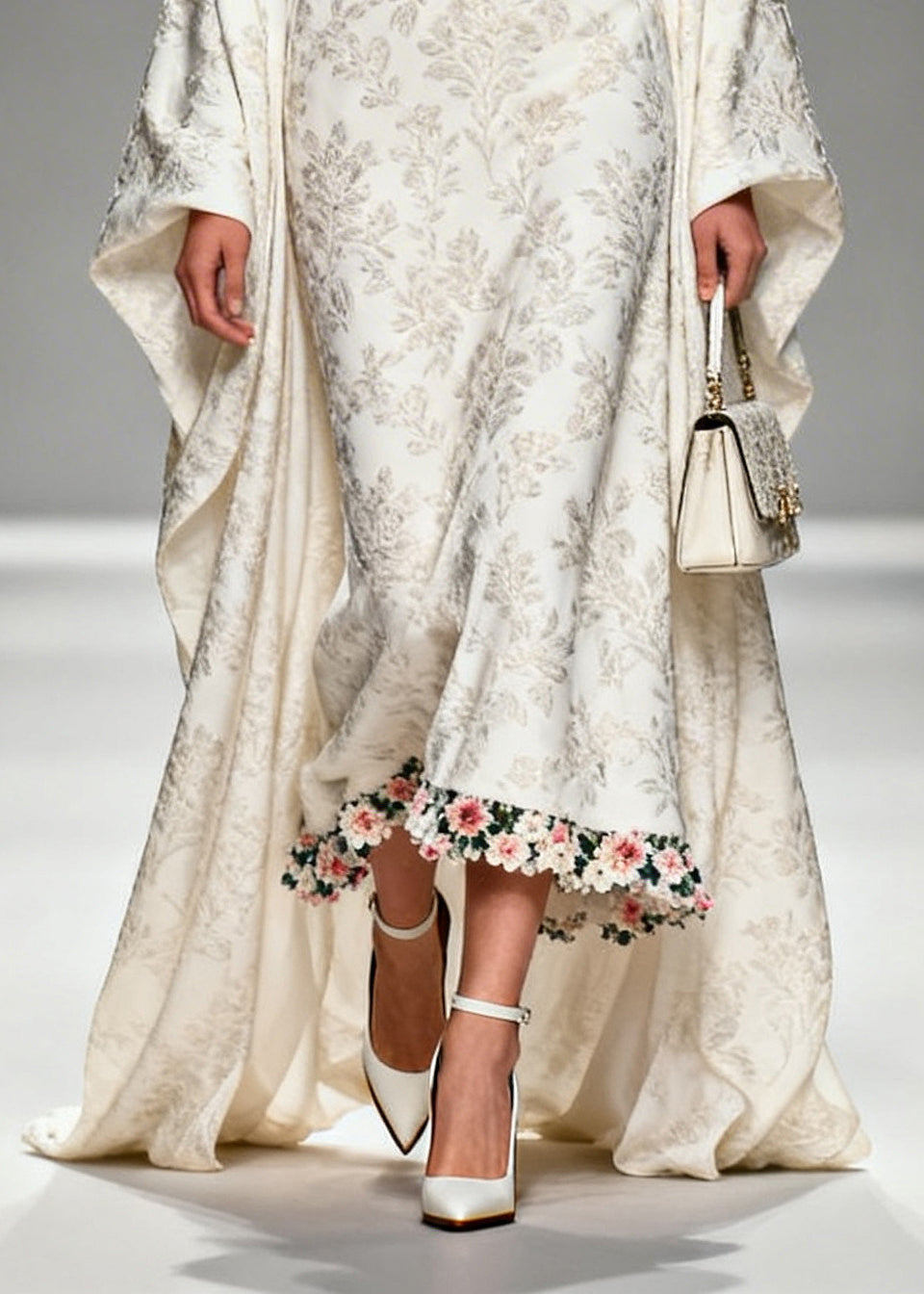 Unique White Jacquard Flower Patchwork Silk Vacation Dresses Summer