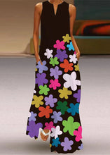 Load image into Gallery viewer, Unique White O-Neck Print Maxi Dresses Sleeveless
