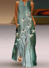 Load image into Gallery viewer, Unique White O-Neck Print Maxi Dresses Sleeveless