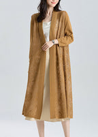 Unique Turquoise V Neck Embroidered Patchwork Thin Ice Size Long Knit Cardigan Summer