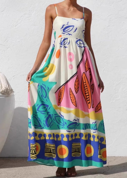 Vacation Style Print Spaghetti Strap Dress Summer