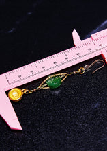Load image into Gallery viewer, Vintage Blessed Bowl Gilding Fine Jade Drop Earrings