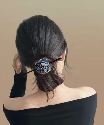 Vintage Blue Alloy Magpie Plum Blossom Hairpin