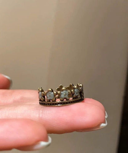 Vintage Butterfly Flower Metal Open Ring Set