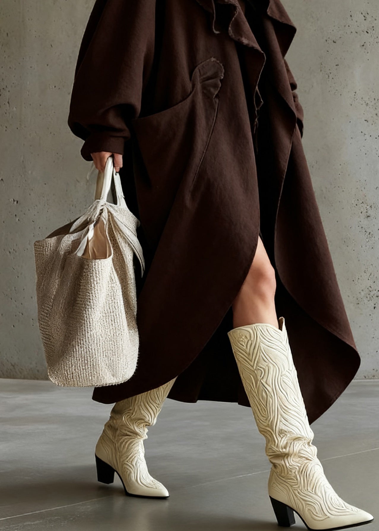 Vintage Button Pockets Cotton Long Coats Spring