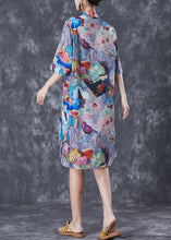 Load image into Gallery viewer, Vintage Character Print Chinese Button Linen Cheongsam Dresses Summer