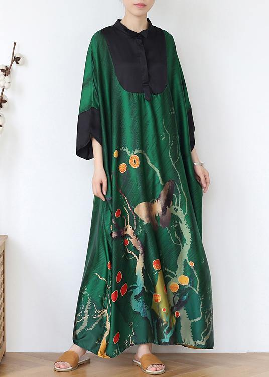 Vintage Chocolate Print Chiffon Patchwork Summer Dress - SooLinen