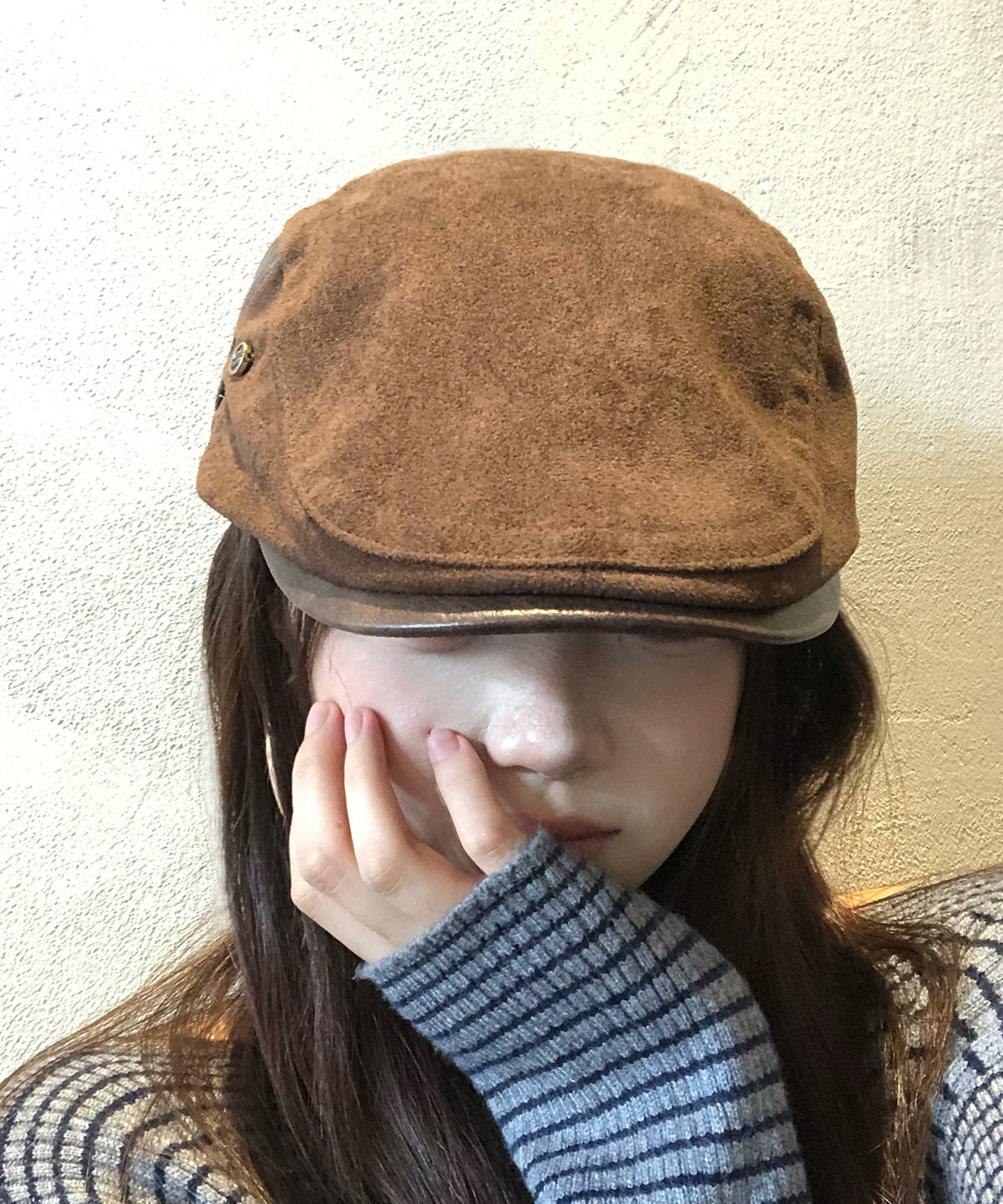 Vintage Coffee Suede Versatile Breton Hat