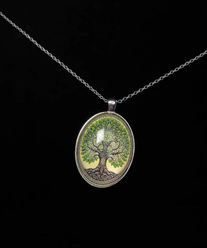 Vintage Ellipse Tree Of Life Alloy Lariat Necklace