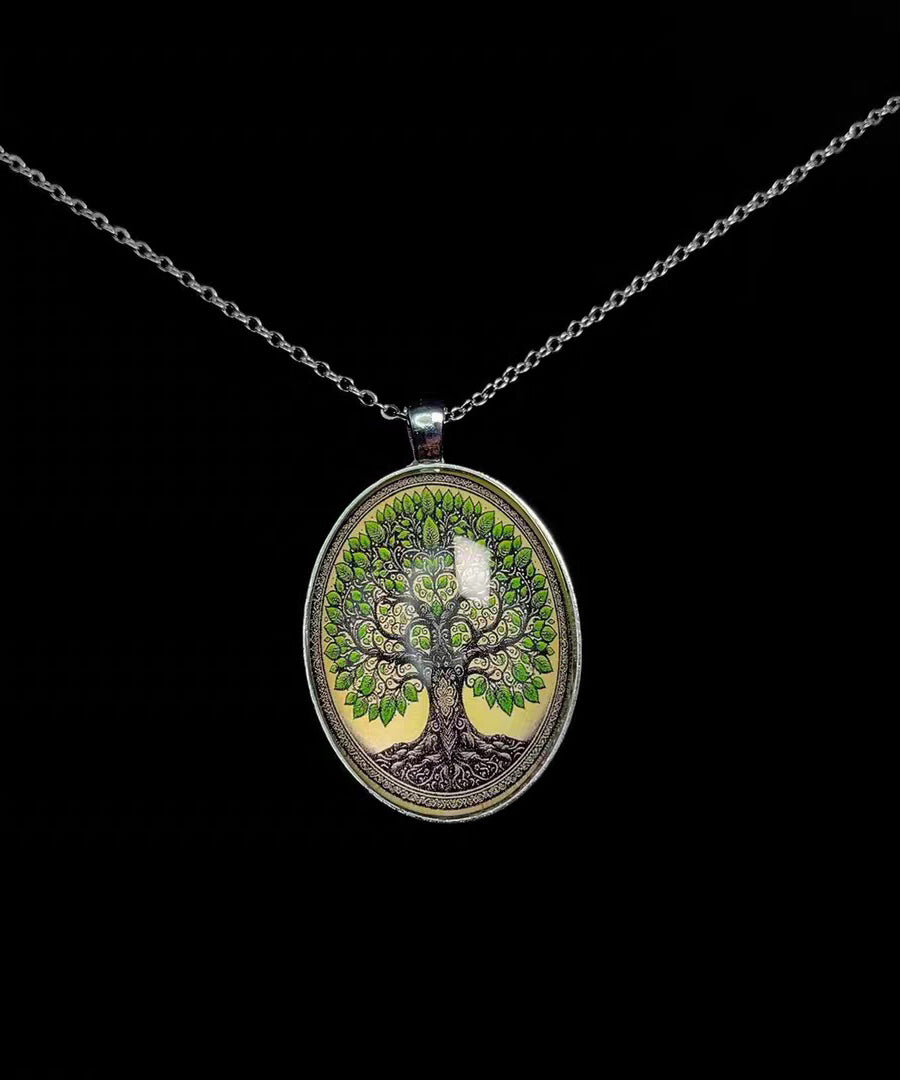 Vintage Ellipse Tree Of Life Alloy Lariat Necklace