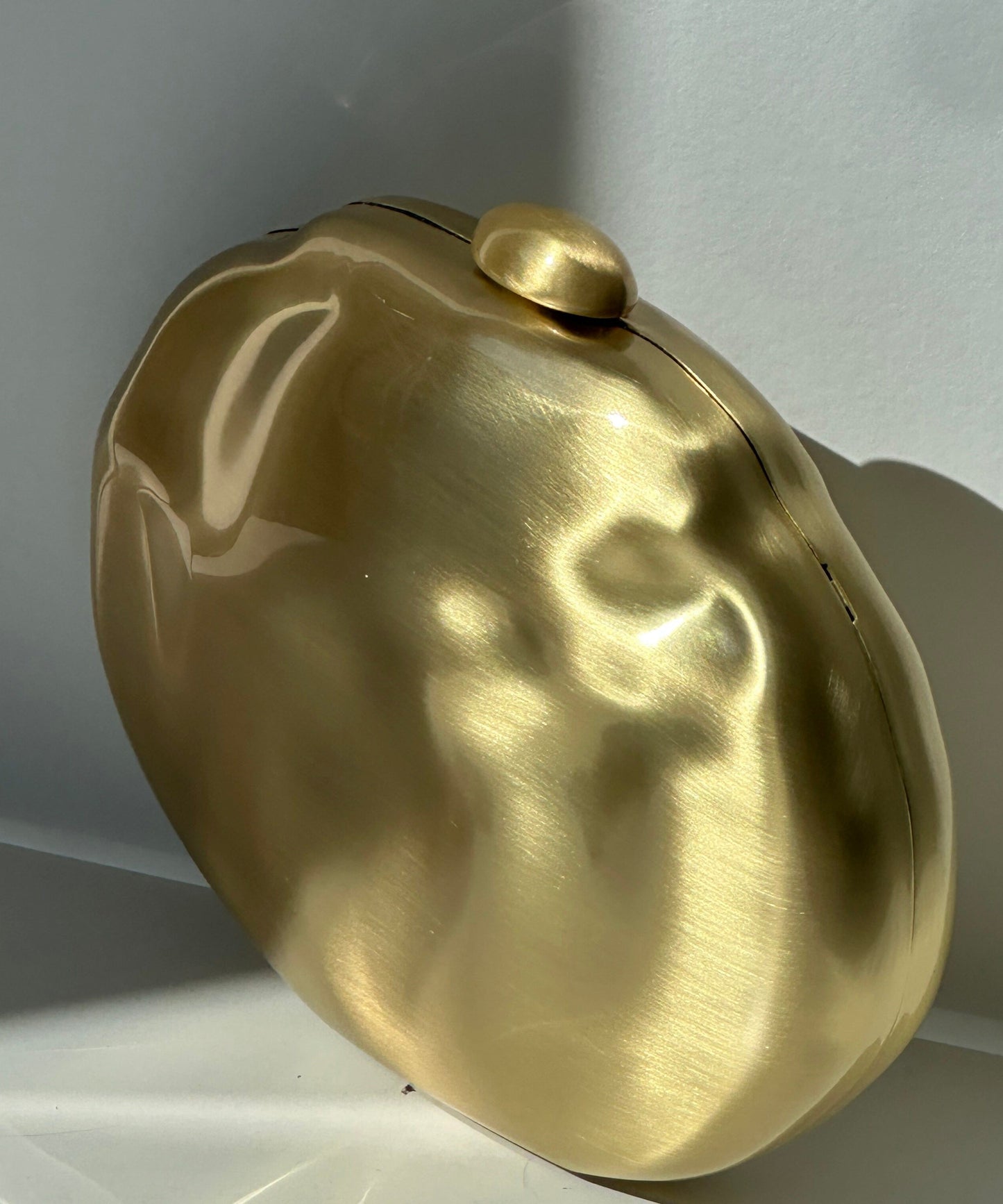 Vintage Gold Concave Convex Ripple Clutch