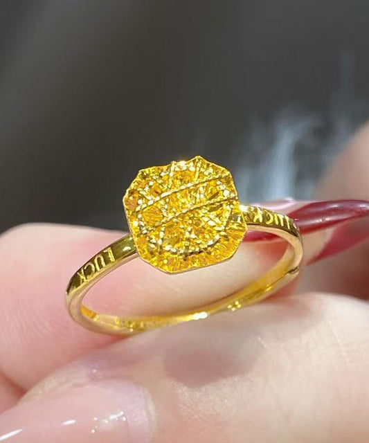 Vintage Gold Sterling Silver Overgild Sugar Cube Rings