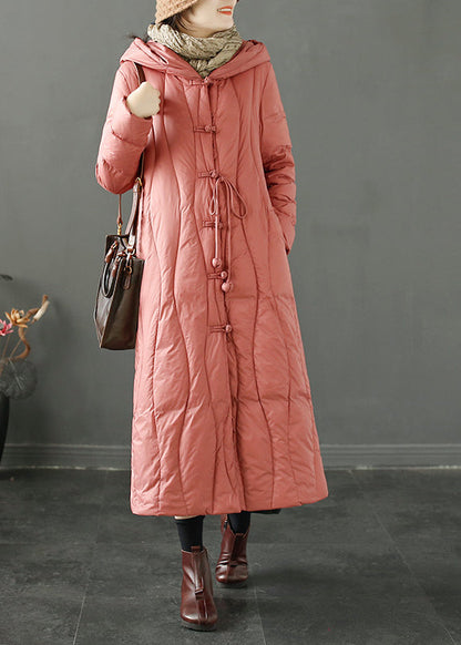 Vintage Green Hooded Tasseled Chinese Button cotton Coats Winter