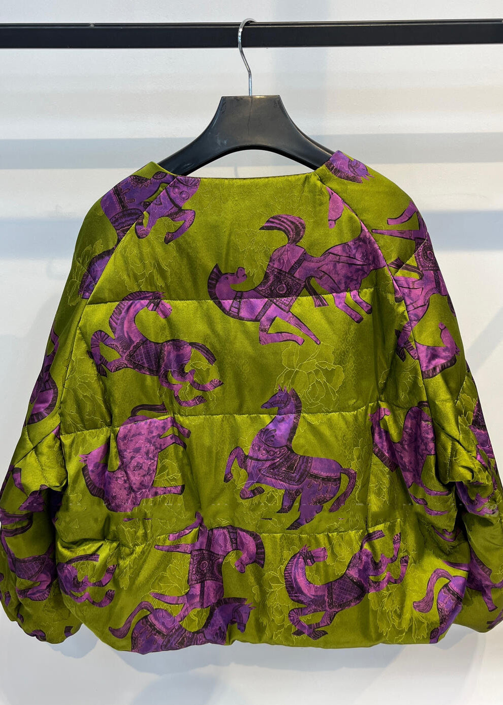 Vintage Green Print Patchwork Mink Velvet Duck Down Puffers Jackets Winter