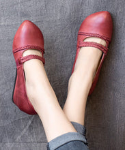 Load image into Gallery viewer, Vintage Mulberry Cowhide Wrinkled Leather Splicing High Wedge Heels