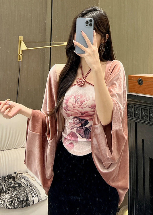 Vintage Oversized Silk Velvet Cardigan Batwing Sleeve