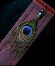Load image into Gallery viewer, Vintage Peacock Feather Ethnic Style Copper Drop Earrings