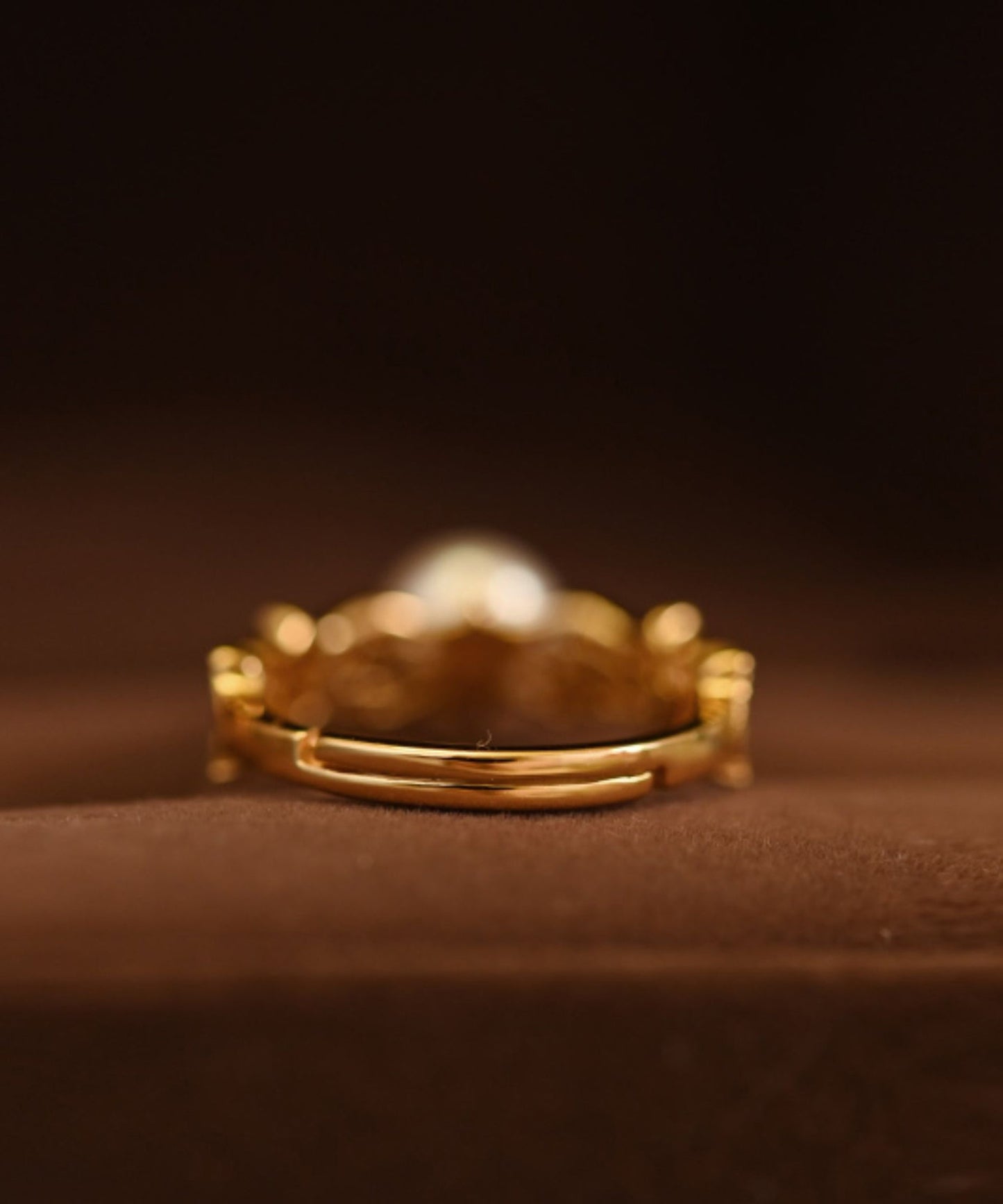 Vintage Pearl Hollow Out Adjustable Gold Plated Rings