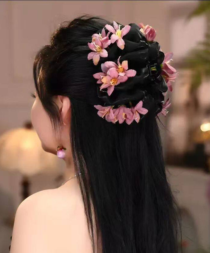 Vintage Purple Alloy Floral Hairpin