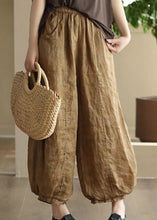 Load image into Gallery viewer, Vintage Purple Pockets Elastic Waist Linen Lantern Pants Summer