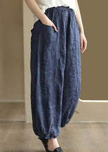 Load image into Gallery viewer, Vintage Purple Pockets Elastic Waist Linen Lantern Pants Summer