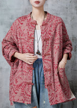 Load image into Gallery viewer, Vintage Red Oversized Print Cotton Coat Outwear Spring
