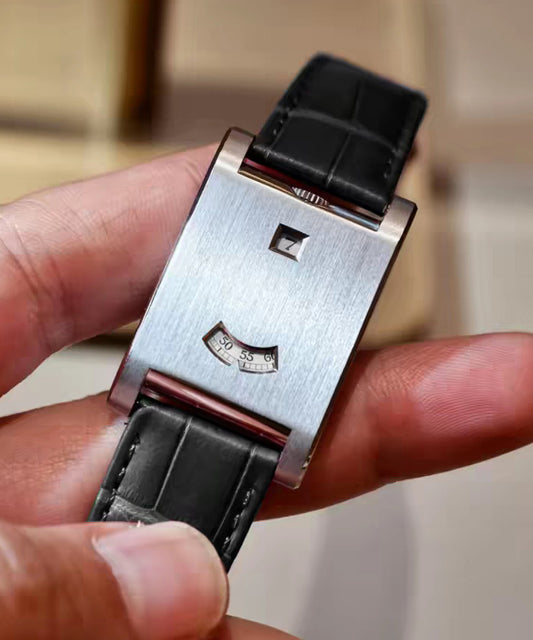 Vintage Silk Leather Patchwork Fine Steel Mechanical Men Watches