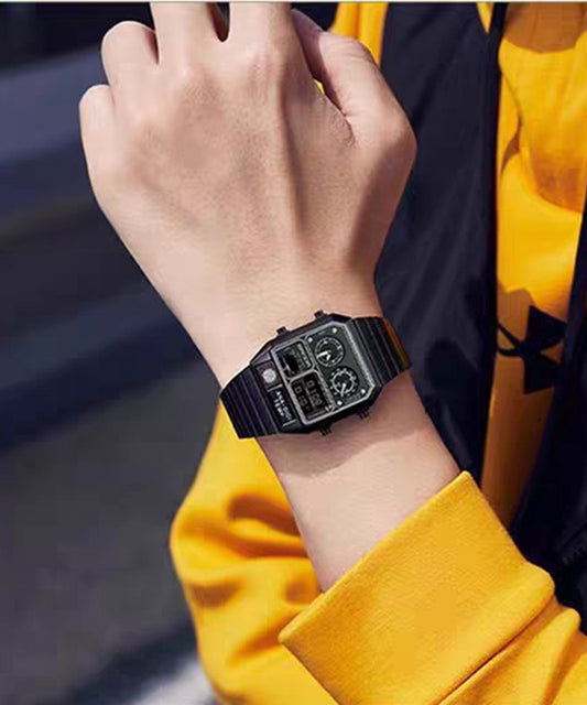 Vintage Silk Stainless Steel Alloy Tempered Glass Men Watches