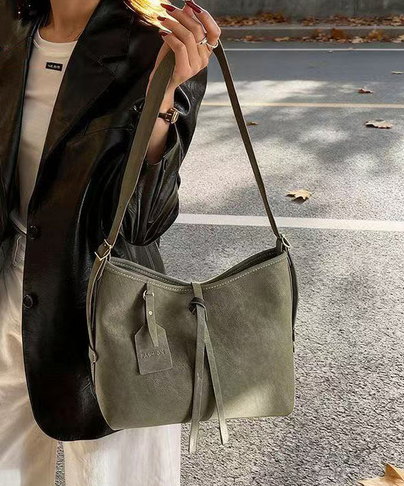 Vintage Solid Durable Large Capacity Fine Suede Messenger Bag