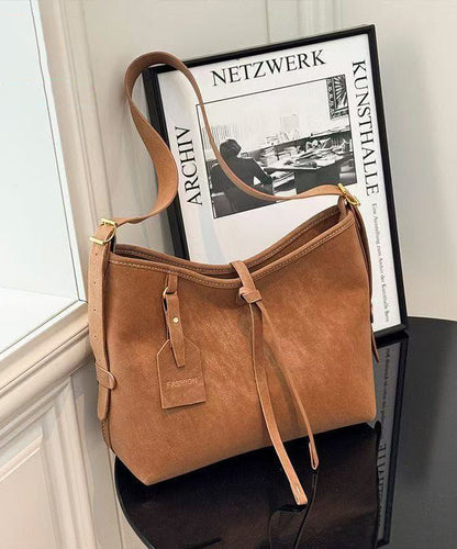 Vintage Solid Durable Large Capacity Fine Suede Messenger Bag