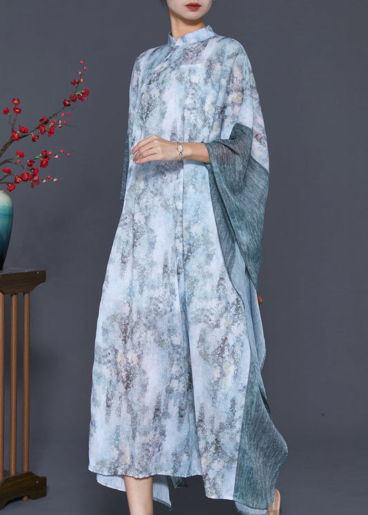 Vintage Tie Dye Patchwork Chiffon Maxi Dresses Two Piece Spring