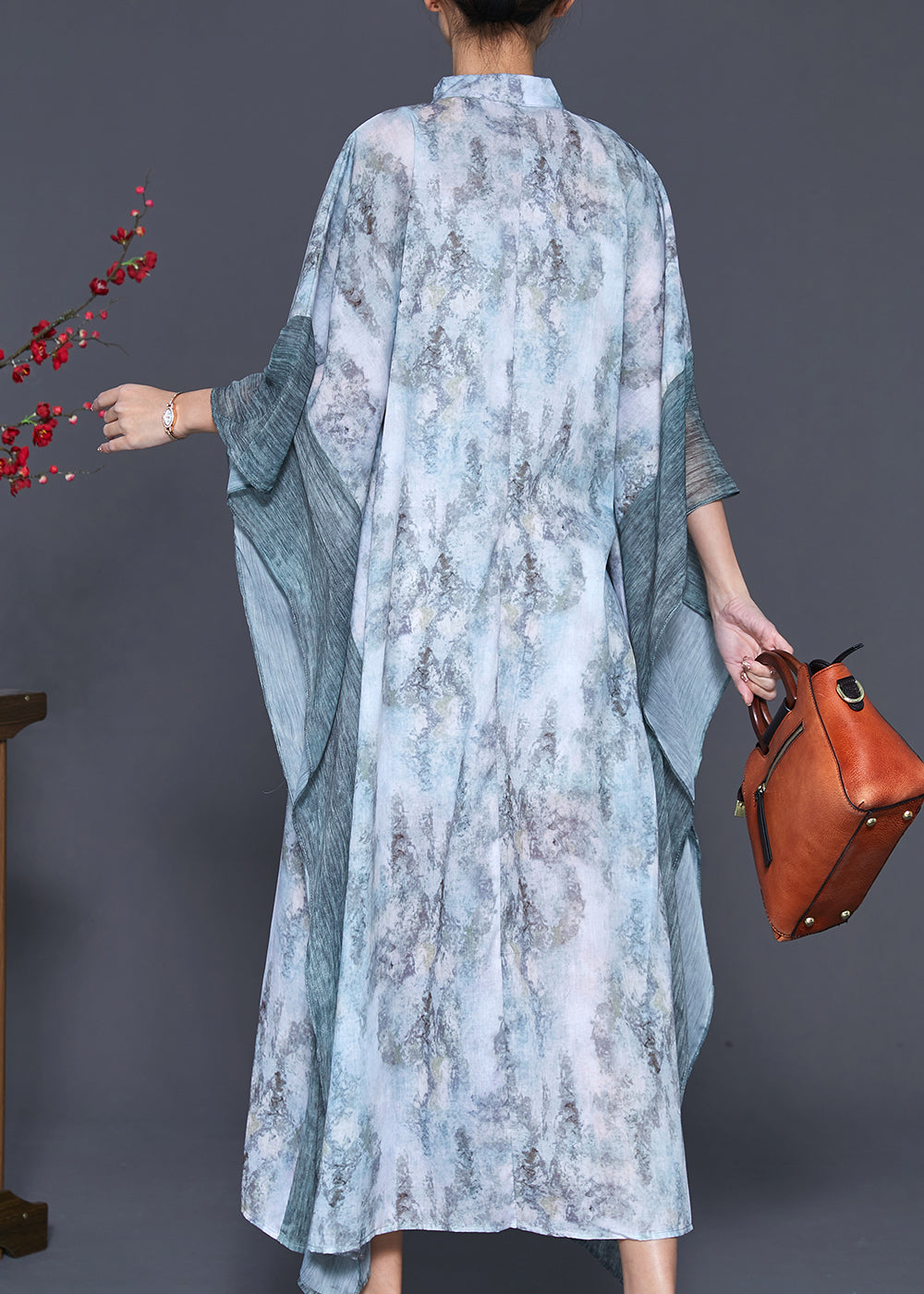 Vintage Tie Dye Patchwork Chiffon Maxi Dresses Two Piece Spring