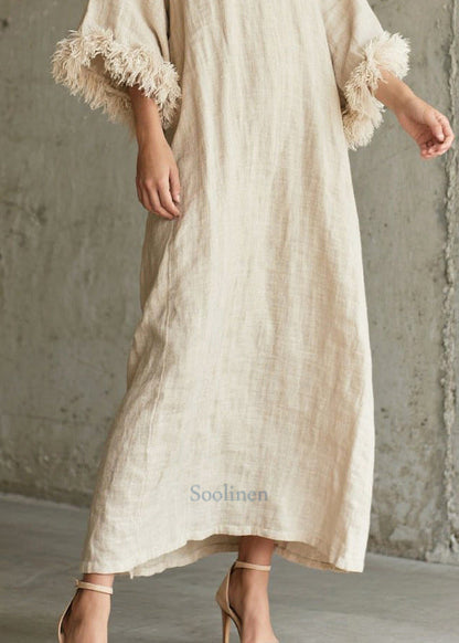 Vintage White V Neck Patchwork Faux Fur Vacation Dresses Fall